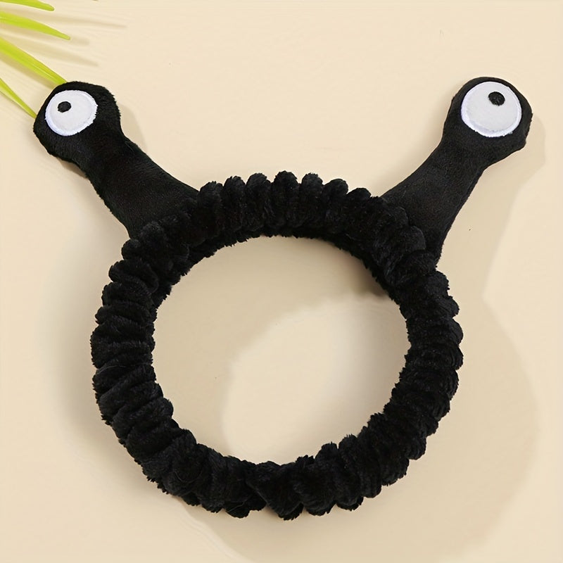 1pc Snail Eyes Headband Plush Hair Band Cute Cartoon Headdress Stretchy Headband For Washing Face Skincare Women Female Hair Accessories
