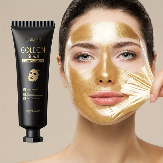 1pc/2pcs LAIKOU Golden Snell Brightening Facial -Off Mask - Formaldehyde-Free with Glycerin, Hypoallergenic Exfoliating Mask for All Light Beige Types, 50g/1.76oz, Unisex Skincare Gift for Holidays & Birthdays, Facial Light B