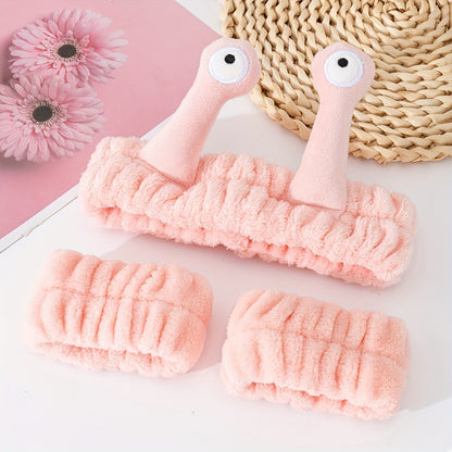 1pc Snail Eyes Headband Plush Hair Band Cute Cartoon Headdress Stretchy Headband For Washing Face Skincare Women Female Hair Accessories