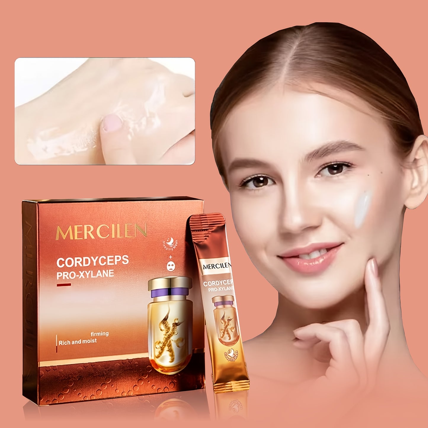 MERCILEN Centella Asiatica & Zinc Code Phototherapy Mask - 2-in-1 Deep Hydration, Firming & Lifting, Alcohol-Free, Light Beige Tightening & Moisturizing for Dry Cracked Light Beige, Sensitive Light Beige, Face & Neck, Skincar