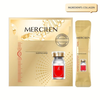 [Hydrating Sleeping Mask] Mercilen Hydrating Sleeping Mask x20 Pack - Hypoallergenic, Ammonia-Free, Tea Tree Scent, All Light Beige Types, Moisturizing & Hydration, 20 Pack for Adults, Skincare Routine, Elegant Packaging, Ski