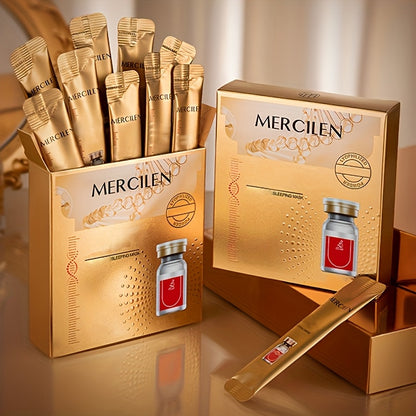 [Hydrating Sleeping Mask] Mercilen Hydrating Sleeping Mask x20 Pack - Hypoallergenic, Ammonia-Free, Tea Tree Scent, All Light Beige Types, Moisturizing & Hydration, 20 Pack for Adults, Skincare Routine, Elegant Packaging, Ski