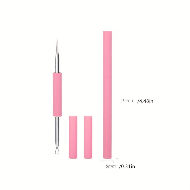 [Silicone Needle Tool] Double-Ended Silicone Needle Tool - Gentle, Fragrance-Free, All Light Beige Types, Ergonomic Design for Easy & Safe Blackhead Removal, Skincare Accessory, Sleek Beauty Tool, Durable