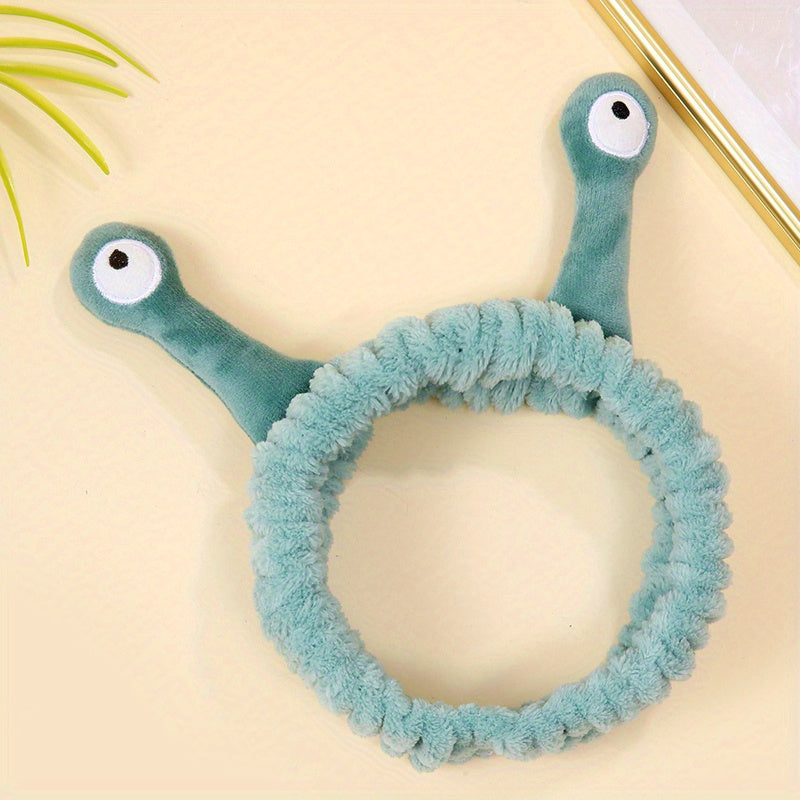 1pc Snail Eyes Headband Plush Hair Band Cute Cartoon Headdress Stretchy Headband For Washing Face Skincare Women Female Hair Accessories