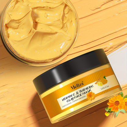 Turmeric vitamin C cleaning facial mask Turmeric mud facial mask deep cleaning facial mask Vitamin C smearing facial mask Perfect gift for Christmas, Halloween, Carnival, Valentine's Day and New Year, Pore Refining,, Spalike,