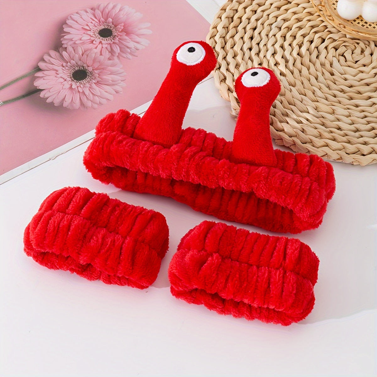 1pc Snail Eyes Headband Plush Hair Band Cute Cartoon Headdress Stretchy Headband For Washing Face Skincare Women Female Hair Accessories