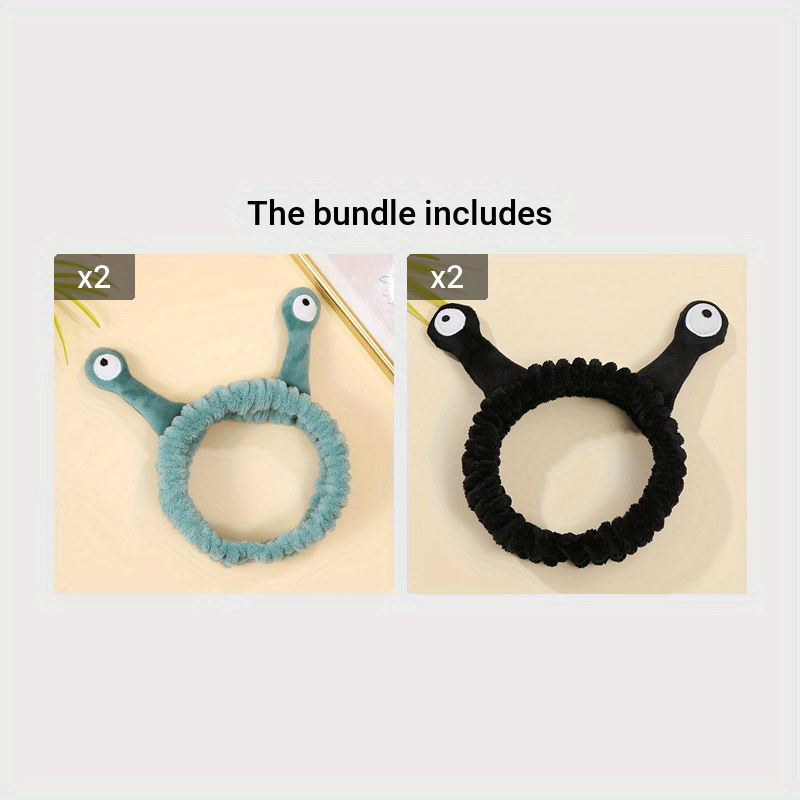 1pc Snail Eyes Headband Plush Hair Band Cute Cartoon Headdress Stretchy Headband For Washing Face Skincare Women Female Hair Accessories