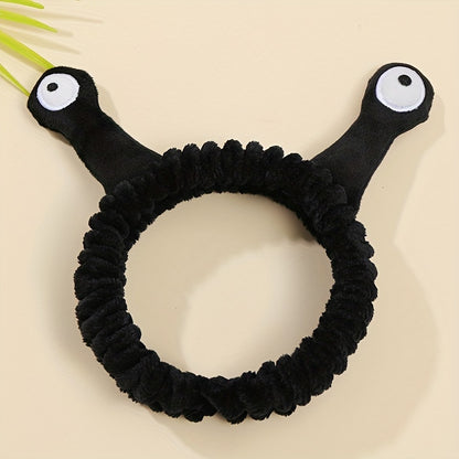 1pc Snail Eyes Headband Plush Hair Band Cute Cartoon Headdress Stretchy Headband For Washing Face Skincare Women Female Hair Accessories