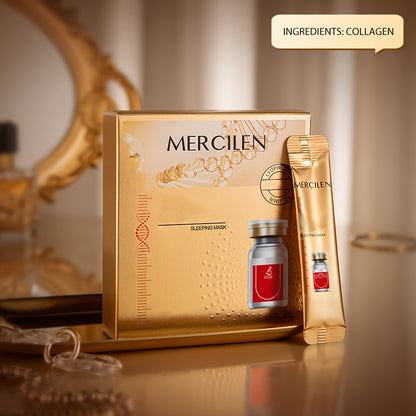 1 Box SLEEPING MASK, Type III Collagen Peptide Sleep Mask, Moisturizing, Firming, Soft And Delicate Light Beige Travel Essential，skincare