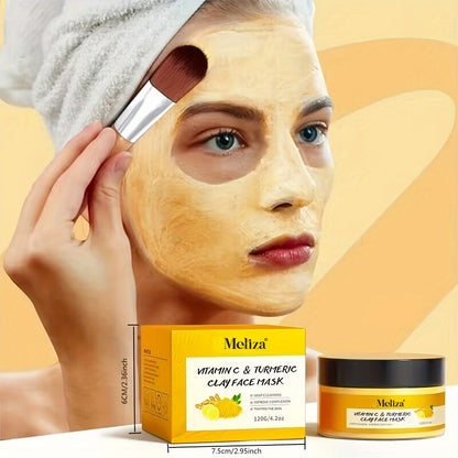 Turmeric vitamin C cleaning facial mask Turmeric mud facial mask deep cleaning facial mask Vitamin C smearing facial mask Perfect gift for Christmas, Halloween, Carnival, Valentine's Day and New Year, Pore Refining,, Spalike,