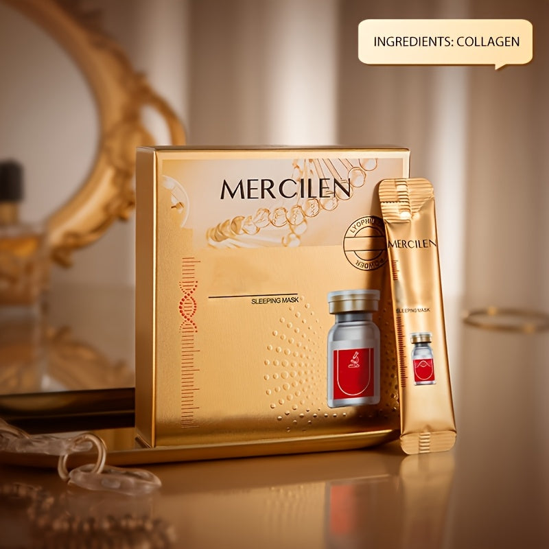 [Hydrating Sleeping Mask] Mercilen Hydrating Sleeping Mask x20 Pack - Hypoallergenic, Ammonia-Free, Tea Tree Scent, All Light Beige Types, Moisturizing & Hydration, 20 Pack for Adults, Skincare Routine, Elegant Packaging, Ski