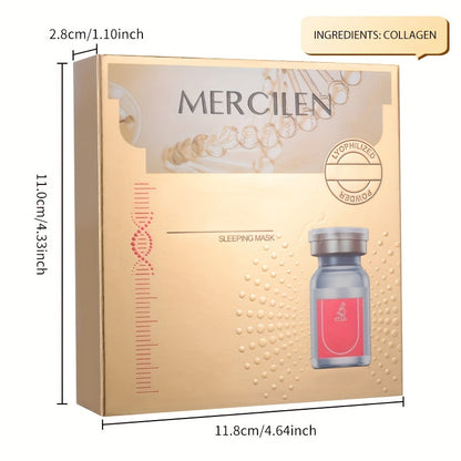 1 Box SLEEPING MASK, Type III Collagen Peptide Sleep Mask, Moisturizing, Firming, Soft And Delicate Light Beige Travel Essential，skincare