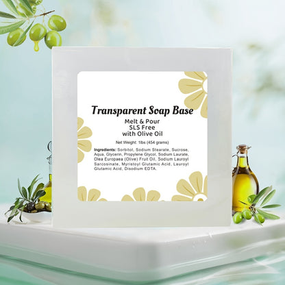 [Natural Moisturizing Soap Base] Moisturizing 1LB Glycerin Soap Base - Natural Olive Oil, SLS/SLES Free, Perfect for DIY Handmade Soaps & Skincare