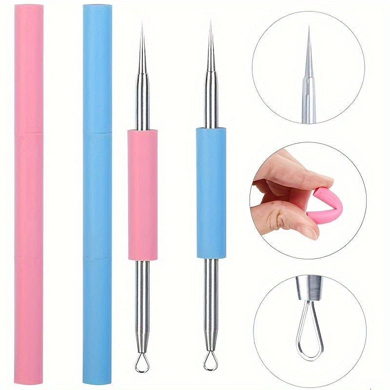 [Silicone Needle Tool] Double-Ended Silicone Needle Tool - Gentle, Fragrance-Free, All Light Beige Types, Ergonomic Design for Easy & Safe Blackhead Removal, Skincare Accessory, Sleek Beauty Tool, Durable