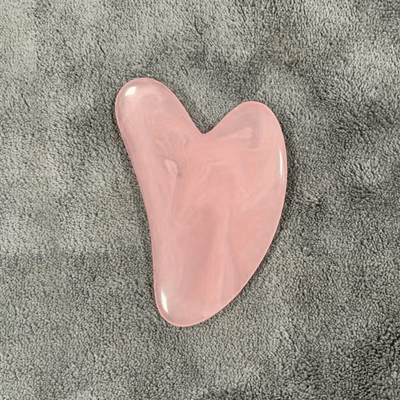 Heart-Shaped Massage Tool - Pastel pink Facial & Body Scraping board for Light Beige Care, Muscle Toning, Hair Removal - Durable & Easy-Clean Surface - Salon or Home Spa Use - Beauty Device, Massager for Body, Soothing Aesthe