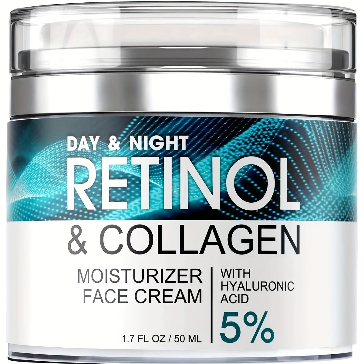 1pc 1.69oz Retinol Moisturizing Cream with Collagen, Hyaluronic Acid & Vitamin E - Hypoallergenic Face Moisturizer for Dry Light, Improves Elasticity, Hydrating Lotion for Women & Men, All Light Types, Daily Skincare, Sleek J