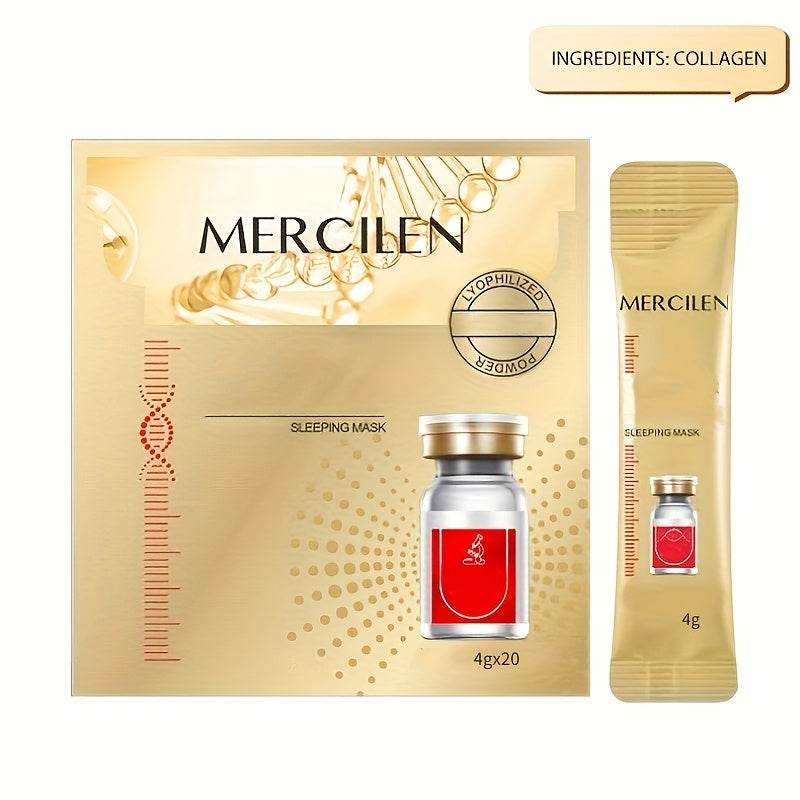 1 Box SLEEPING MASK, Type III Collagen Peptide Sleep Mask, Moisturizing, Firming, Soft And Delicate Light Beige Travel Essential，skincare