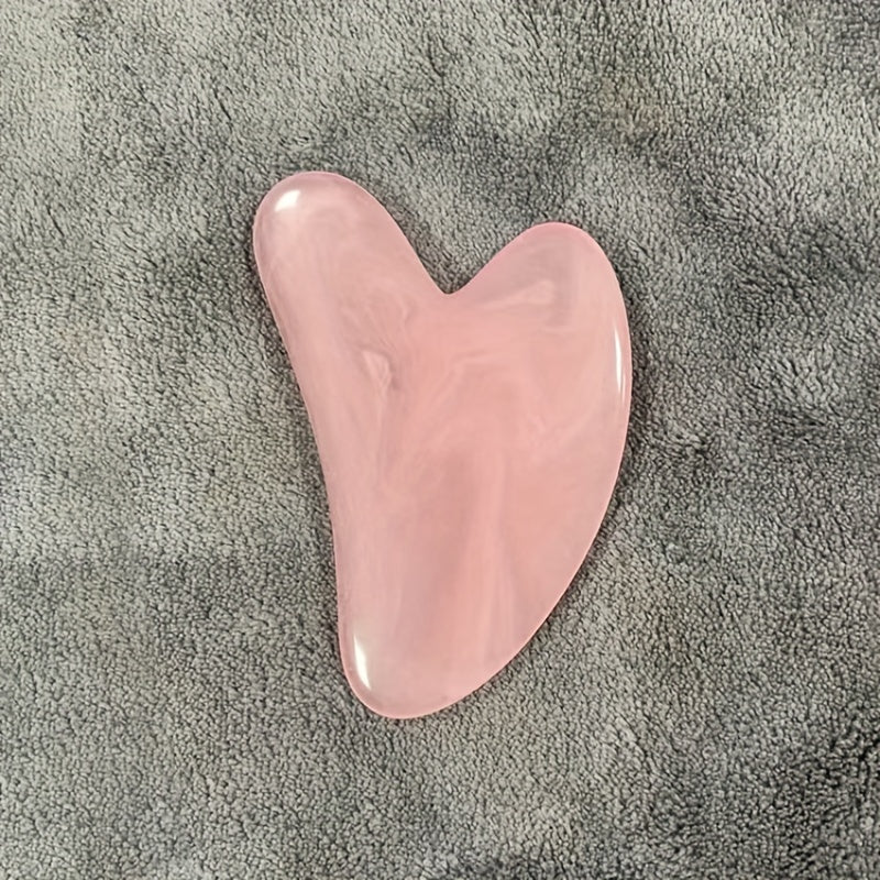 Heart-Shaped Massage Tool - Pastel pink Facial & Body Scraping board for Light Beige Care, Muscle Toning, Hair Removal - Durable & Easy-Clean Surface - Salon or Home Spa Use - Beauty Device, Massager for Body, Soothing Aesthe