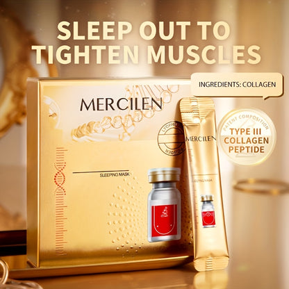 [Hydrating Sleeping Mask] Mercilen Hydrating Sleeping Mask x20 Pack - Hypoallergenic, Ammonia-Free, Tea Tree Scent, All Light Beige Types, Moisturizing & Hydration, 20 Pack for Adults, Skincare Routine, Elegant Packaging, Ski